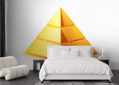 golden pyramid isolated on white Wall mural