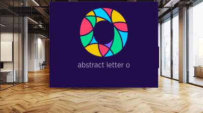 Modern abstract letter o logo icon. Unique mosaic design color transitions. Colorful letter o template. vector. Wall mural