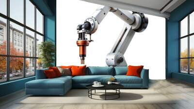 Industrial robotic arm in operation, possibly used for automation in manufacturing Wall mural