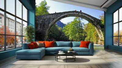 Old bridges historic bridges green nature water colorful Rize Çamlıhemşin turkey  Wall mural