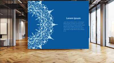 Card or brochure cover with Floral circle frame Wall mural