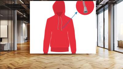 Hooded sweater. Vector Hoodie with solid and flat color design.  Wall mural