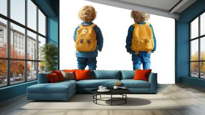 child study and backpack, go to school Wall mural