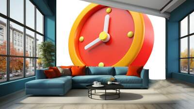 3d rendering clock icon illustration Wall mural