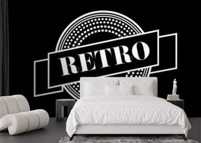 circle retro logo badge design Wall mural