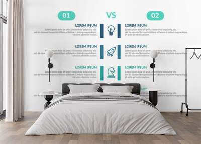 comparison infographic template design for business presentation  Wall mural