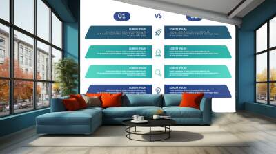 comparison infographic template design for business presentation  Wall mural