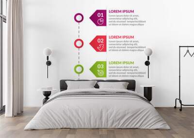 step infographic or process infographic template design . business infographic concept for presentations, banner, workflow layout, process diagram, flow chart and how it work Wall mural