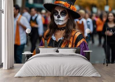 halloween witch with pumpkin Wall mural