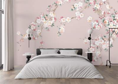 Flower,Watercolor flowers， suitable for wallpaper design Wall mural