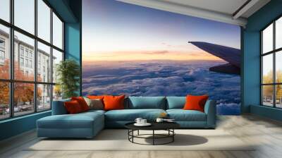 Classic image through aircraft window onto jet engine Wall mural