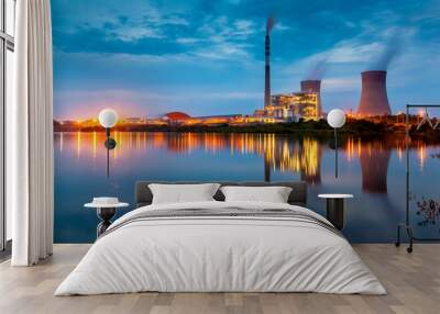 power plant by night Wall mural