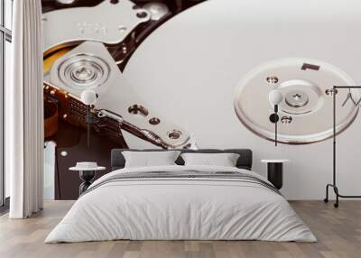 Close up of hard disk with abstract reflection Wall mural