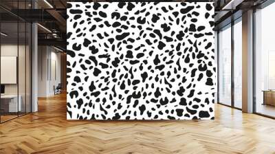 Seamless pattern with animal print dolmatian. Spots of black. Suitable for printing and textiles. Wall mural