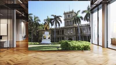 King Kamehameha Statue Honolulu Oahu Hawaii. King Kamehameha V Judiciary History Center
 Wall mural