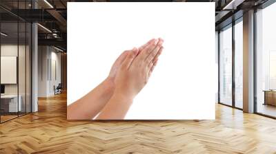 praying hands gesture isolated white background Wall mural