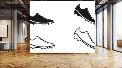 football shoes or soccer shoes icon set vector illustration isolated on white background. Wall mural