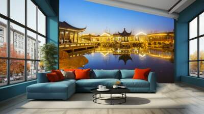 Night at traditional Chinese architecture Wall mural