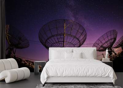 Radio telescopes and the Milky Way Wall mural