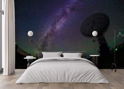 Radio telescopes and the Milky Way Wall mural