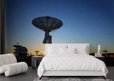 The silhouette of a radio telescope Wall mural