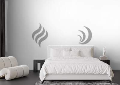 Smoke vector flat vapour graphic smell evaporation fragance steam collection isolated on white background. Wall mural