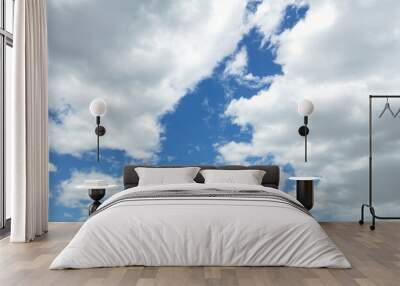 Natural background blue sky and white clouds Wall mural