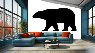 Silhouette of a walking polar bear Wall mural