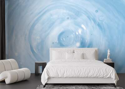 blue clear water texture with splash and bubble.water ripples background. Wall mural