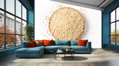 grain sorghum seed rice  in a plate isolated on white background.  Wall mural