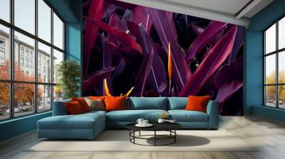 Dark purple leaf texture background Wall mural