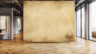 Vintage grunge paper background with sepia tones, featuring aged texture, grain, and stains. Ideal for retro or text-based RPG game design, this textured background offers a weathered, old paper aesth Wall mural