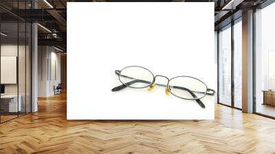 Eye glasses design on white background Wall mural