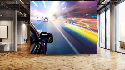  Car driving fast Wall mural