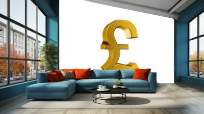 3d illustration currency sign of pound Wall mural