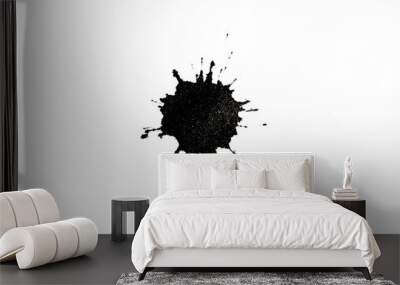 black ink blot on white background Wall mural