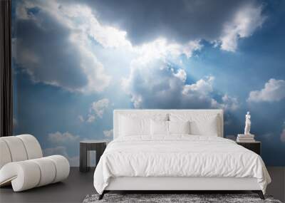 blue cloud sky Wall mural