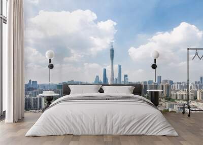 cityscape and skyline of guangzhou in cloud day Wall mural