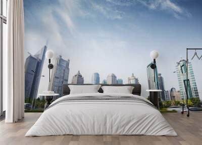 cityscape of modern city,shanghai Wall mural