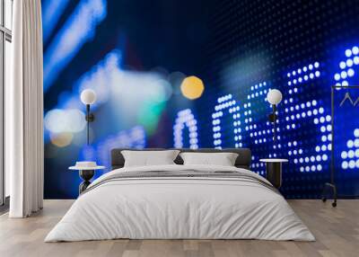 Display of Stock market quotes Wall mural