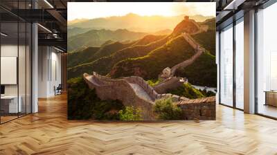 Great wall under sunshine during sunset Wall mural