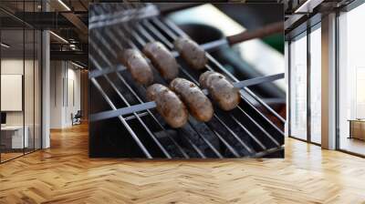 grilling meat on stove Wall mural