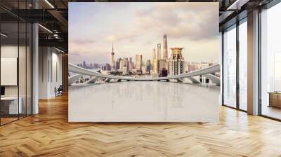 modern city skyline,traffic and cityscape in Shangha,China Wall mural