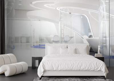 modern futuristic concept office interior Wall mural