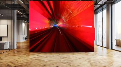 moving in tunnel with blur light Wall mural