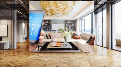 smart home system on mobile phone with background Wall mural