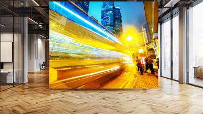 traffic light trails of modern business city Wall mural