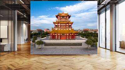 view of china-style pavilion in shanxi Wall mural