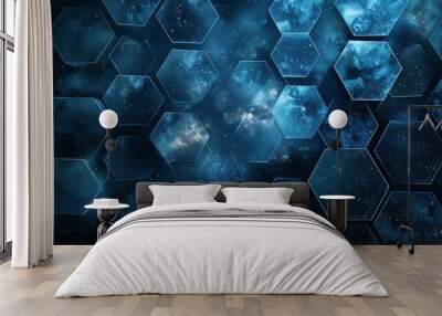 3D Cyan Marble Textures in Art Wall mural