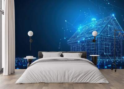 Digital Home in a Network of Connections Wall mural